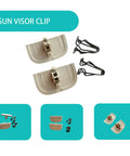 Beige Tan Sun Visor Clips For Ford Edge 2013 2024 And Lincoln MKZ Fusion 2013 2014 2015 2016 With 2 Clips And 4 Black Clips OE Replacement DS7Z 54672A40 AF DS7Z 4273 AA