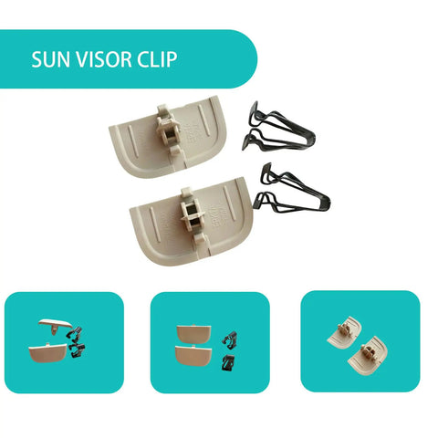 Beige Tan Sun Visor Clips For Ford Edge 2013 2024 And Lincoln MKZ Fusion 2013 2014 2015 2016 With 2 Clips And 4 Black Clips OE Replacement DS7Z 54672A40 AF DS7Z 4273 AA
