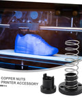 2-Pack Stainless Steel T8 Lead Screws With Copper Nuts Kit for accurate 3D printer builds, featuring spring mechanism and shoe print.