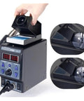 2 In 1 SMD Soldering Station With Hot Air Gun And Soldering Iron, Dual Digital Display, hand adjusting temperature