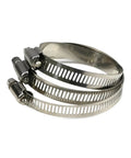 Durable 35 Pcs Adjustable Hose Clamps For Pipes Stainless Steel Worm Gear Fasteners With Wide Range Size Span From 40 To 76mm Perfect Fit For DIY And Home Repairs No More Leaky Hoses Let's Get This Work Done. stainless steel hose clamps with worm gear, shown stacked