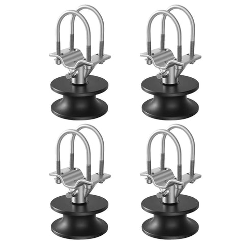Four Pack Cantilever Gate Rollers With H Shaped Wheel Groove Heavy Duty Sliding Gate Hardware Kit Fits 2in Fence Frames And 4in Square Posts