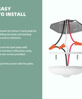 Installation instructions for Real Deal Hardwired Pir Ceiling Motion Sensor Switch With 360 Degree Sweep And Auto Light Controls.