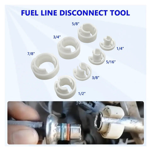 Heavy Duty 45 Piece Quick Release Hose Disconnect Tool Set For Automotive AC Fuel And Transmission Line Removal No Sweat Grind Ready Mechanic Essentials, fuel line disconnect tools in various sizes.