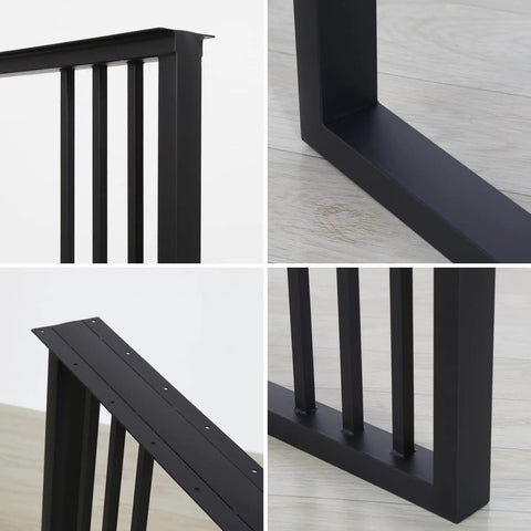 Beefy Heavy Duty Cast Iron Table Legs For DIY Coffee Table And Desk 28x20 Inches Black Square Tube Industrial Rustic Style details