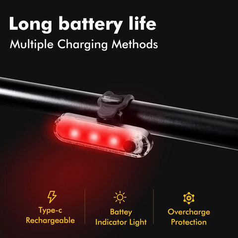 Ridiculously Bright 8000 Lumen Bike Light Set With Front And Rear Lights Rechargeable Five Adjustable Modes Three Light Holder Design For Maximum Visibility And Safer Night Rides