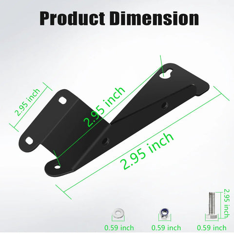 EZGO TXT LED Golf Cart Headlight Bar Bracket Kit aluminum bracket dimensions and mounting hardware