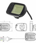 LCD5 Display Meter Intelligent Control Panel For Electric Bikes 24V 36V 48V 52V SM Plug with dimensions and wiring diagram