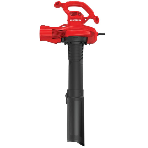 Red 3-In-1 Leaf Blower Vacuum Mulcher with Backpack Design for Yard Cleanup, Corded Electric, showing blower configuration.