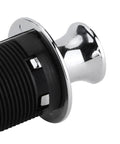 Close-up of Straight Up Solid Round Zinc Alloy Push Button Cabinet Lock Automatic Push To Close Hardware for Boat Marine.