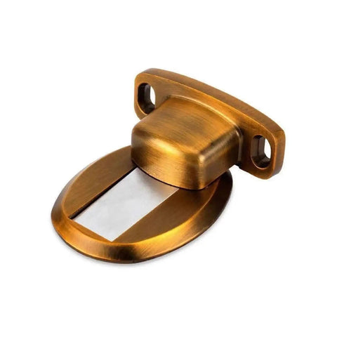 Gold Invisible Magnetic Door Stopper With Wall Or Floor Mount Catch keeps bedroom or indoor doors locked in place.