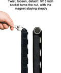 Close-up of Magnetic Fishing Rod Holder Set for Garage and Truck Surfaces showing wrenching mechanism on magnet base.