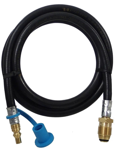 Sturgi-Stay Quick Disconnect Deluxe Kit Built Tough With Brass Adapter and hoses, showing brass fittings and plastic protective cap