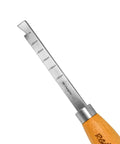 Premium M2 Steel Cryogenic Wood Lathe Turning Scraper with Dead Grip ergonomic handle, 13¼ inch length, for precise lathe work.