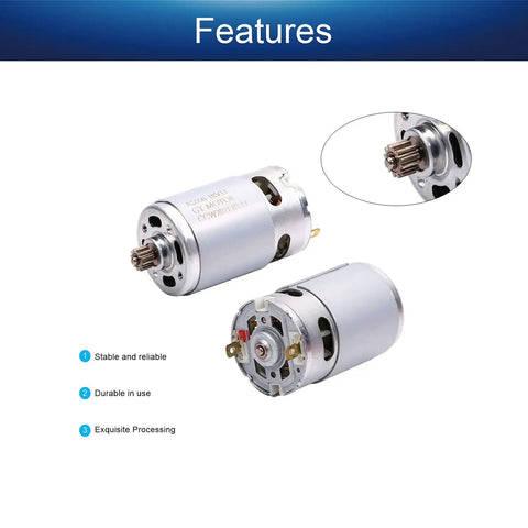 Beast 18V DC RS550 Style Motor With 12-Tooth Gear, 20500 RPM High Speed Electric Motor for mini saw features visible