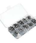 All In One Heavy Duty Hardware Fastener Set With 255 Piece Stainless Steel Nylon Insert Hex Lock Nuts and Full Nuts Washers
