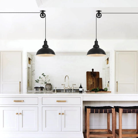 Industrial Plug In Pendant Light With 19.5 Foot Cord And On Off Switch Retro Barn Bronze Dome Ceiling Fixture in modern kitchen