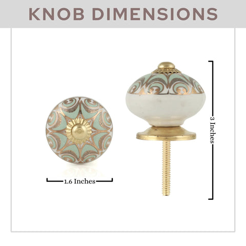Green Gold Handmade Ceramic Cabinet Knobs Pack Of 10 For Dresser Drawers And Cabinets Boho Countryside Farmhouse Decor Classic Kitchen