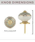 Chef Kiss Quality Handcrafted Blue And Gold Ceramic Drawer Knobs For Dressers With Rustic Boho Farmhouse Hardware Vibe Totally Slaps For Your Kitchen Cabinet Decor Upgrade Pack Of 10, 1.6 inches wide and 3 inches tall.