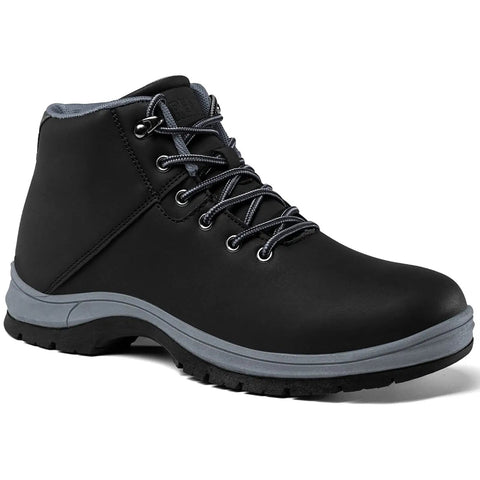 Go-To Water Resistant Lightweight Hiking Boots For Men, Mid Ankle Work Casual Shoes with anti-slip traction and secure lace-up.
