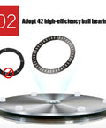 Heavy Duty Tempered Glass Lazy Susan Turntable for Dining Table showing 42 precision ball bearings for smooth rotation