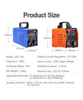 Blue and orange Mini Welding Machine 250A Arc Welder With Automatic Electric Welding Dual Voltage 110V Or 220V dimensions