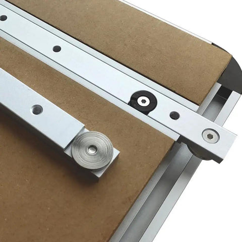 Rugged 300mm Miter Bar And 400mm T Track Set For Table Saw With Predrilled Holes And Screws on wooden surface