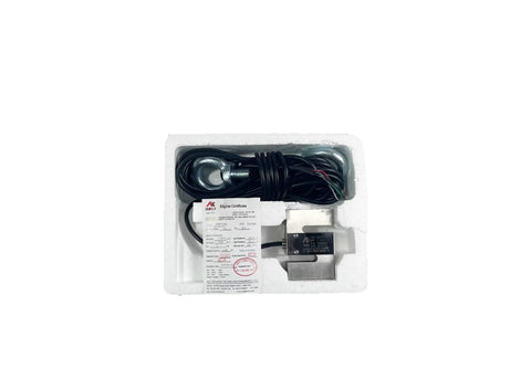 1000 Pound Stainless Steel Load Cell For Industrial Scales And Testing, Heavy Duty Sensor Built Tough To Tackle Rough Environments With Killer Accuracy, Durability, And Reliability For Precision Weighing. Stainless steel S-type load cell in foam packaging with cable and certificate
