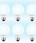 G25 LED Globe Light Bulbs 5W 40W Equivalent Dimmable 450 Lumens 5000K Daylight E26 Base UL Listed Pack of 6 for Bathroom