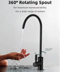 Superior Matte Black Water Filter Faucet Offers Easy Peasy Reverse Osmosis Setup For Kitchen Sink Straight Up crafted from solid lead free stainless steel with a 360° rotating spout
