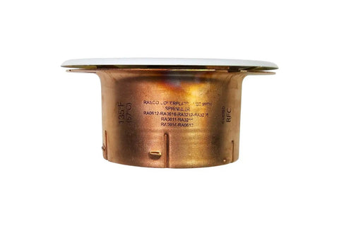 RFC White Cover Plate Assembly 135 Degree For Fire Sprinkler Systems Built To Last Metal Mount Side View