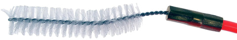Side view of Dorman 49059 sunroof drain cleaning tool with twisted wire core and white bristle brush, red handle