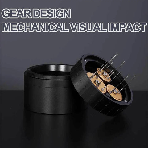 Game Changing Wdt Espresso Distribution Tool With Ten Precision Stainless Steel Needles Tailored For 51mm 53mm 54mm And 58mm Portafilters showing black ergonomic design.