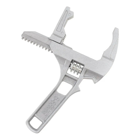 Stubby Adjustable Wrench With Wide Jaw Opening Aluminum Alloy Heavy Duty Spanner For Plumbing And Automotive Repairs Handy Grip Tool