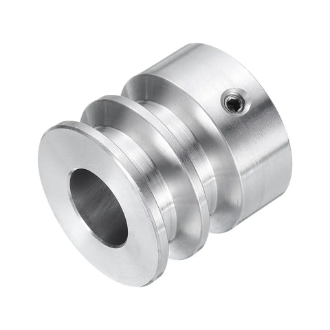 V Type Double Groove Aluminum Pulley With 14mm Bore And 30mm Outer Diameter For Motor Shaft And Drill Press Fits 6mm PU Round Belts Durable Aluminum Alloy