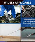 Demonstration of Six Piece Telescopic Magnetic Pick Up Tool Set With Non Slip Handles in automotive and household settings.
