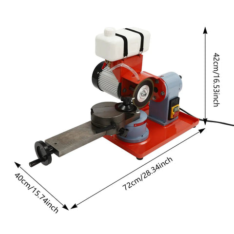Circular Saw Blade Sharpener 370W Angle Mill Grinder With Water Cooling Tank on a stable workbench for precise resharpening.
