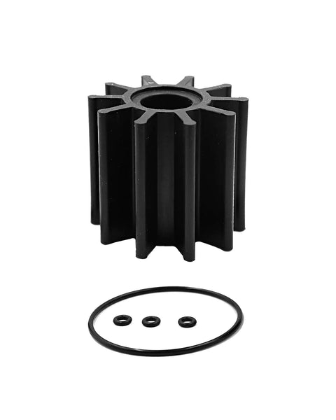 Marine Impeller Repair Kit With O Ring Compatible With Crusader PCM RP061022 showing impeller and O-rings for water pump repair.