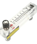 Lzm 15T Liquid Flow Meter Panel Mount with clear acrylic body, adjustable flow rate, suited for lab or DIY hydroponics systems.