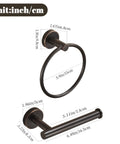Oil Rubbed Toilet Paper Holder And Towel Ring Set Wall Mounted Rustic Farmhouse Style Rustproof Stainless Steel Sizes Listed