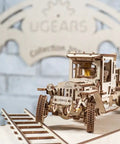 3D Self Propelled Wooden Model Truck UGM 11 Kit For Gearhead Builders And Collectors With Gear Driven Mechanism Realistic Wood Finish About 10 To 12 Hours Assembly Durable Brown Wood Craft Project That Feels Like Vintage Tech, 34x14x13 cm