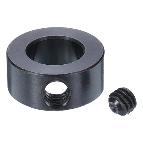 Set Screw Shaft Collars 5/8 Bore Carbon Steel with Black Oxide Finish, collar and screw detail view