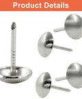 Premium Silver Upholstery Tacks 100 Piece Set 7/16 Inch Round Head Decorative Nails for Furniture Repair and Woodworking Projects.
