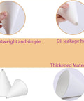 60 Pack Disposable Engine Oil Funnels For Quick Oil Changes, paper funnels showing oil leakage hole and thickened material