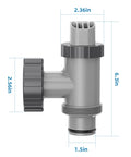 Side view of Plunger Valve Replacement 2 Pack For Intex Pool Pumps And Filters with size measurements labeled.