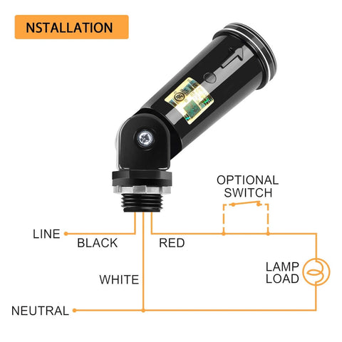 Two Pack Dusk To Dawn Outdoor Light Sensor Switch 120-277V Photocell UL Listed IP65 wiring diagram and installation guide