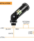 Wiring diagram for 4 Pack Dusk To Dawn Outdoor Sensor Switch 120-277V Photoelectric Switch with swivel mount sensor.