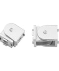 Four Piece 2020 Series Aluminum Extrusion Pivot Joint Connectors For 3D Printer Frames, Zinc Alloy, Flexible 180 Degree Rotation, Includes Screws And Threading Tap Kit, two views