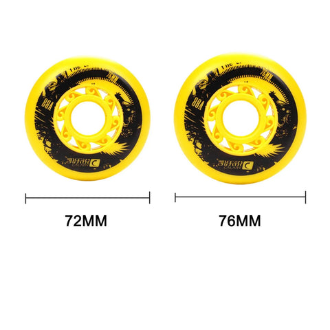 Inline Skate Replacement Wheels 72mm 76mm For Roller Blades And Skateboards 88A Hardness For Indoor And Street Use In Red Yellow Black Bearings Included Smooth Glide On Any Surface
