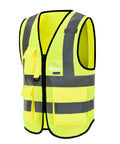 Five Pack Hi Vis Construction Vests Size XXL With 7 Pockets And 360 Degree Reflective Strips Lightweight 100 Percent Polyester